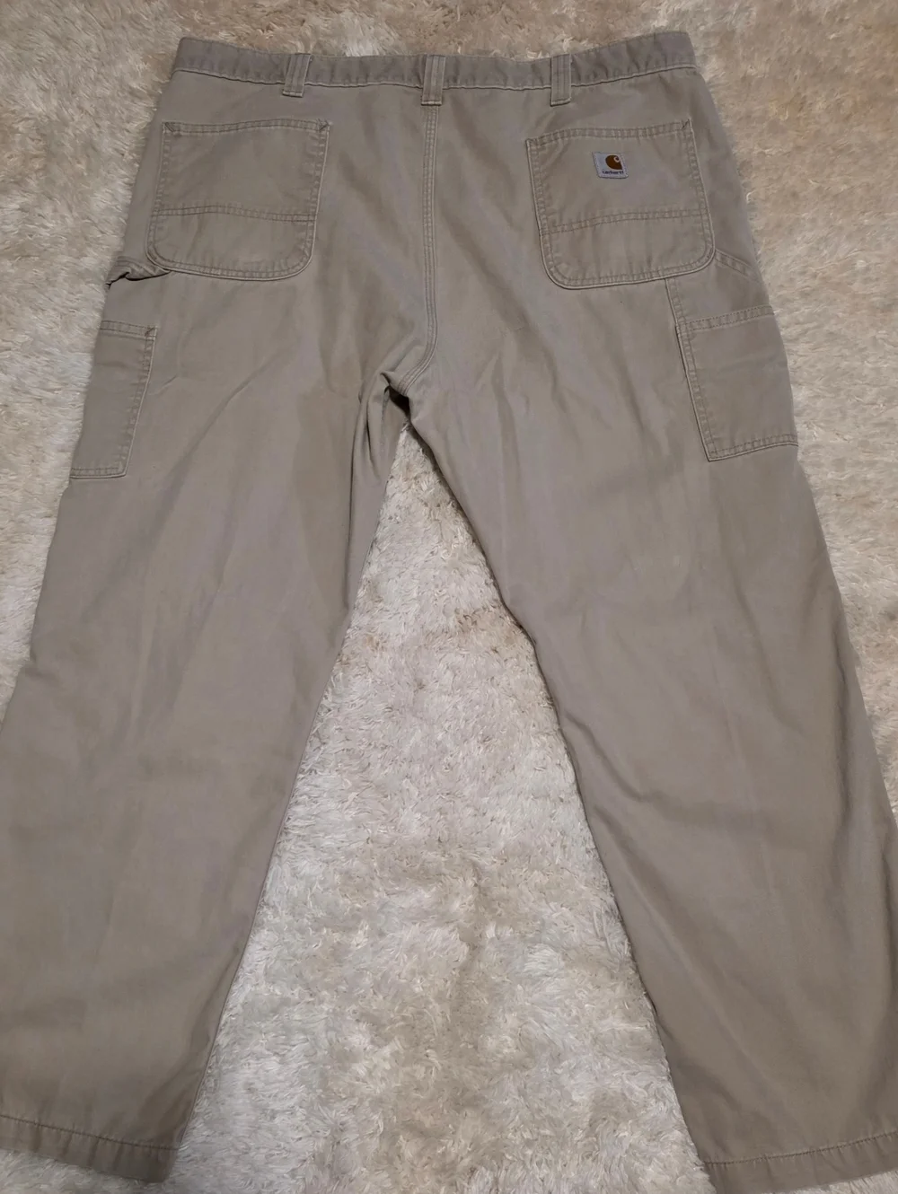 CARHARTT Men's Khaki Carpenter Style Work Pant - Relaxed Fit 42x29